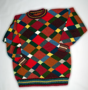 vielfarbiger Pullover nach Kaffe Fassett