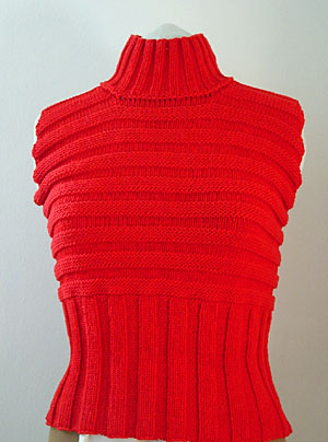 Pulli aus Bändchengarn mit Stehkragen